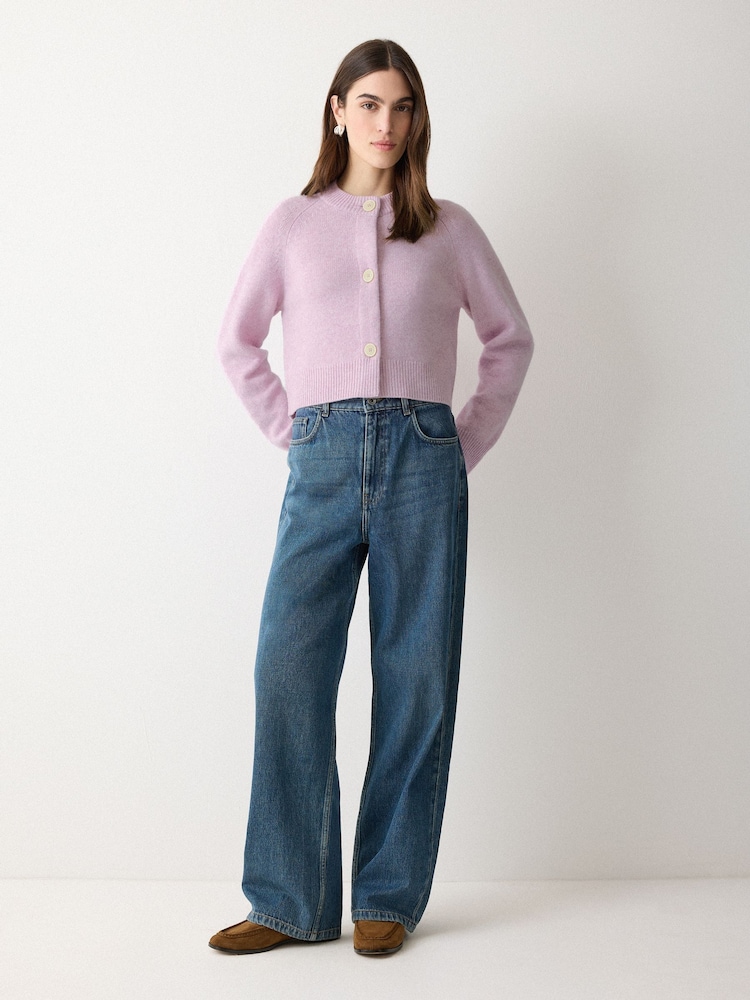 Jigsaw Purple Wool Cropped Cardigan - Image 5 of 5 Jigsaw Purple Wool Cropped Cardigan - Image 5 of 5