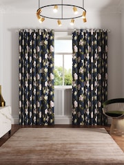 Ted Baker Navy Opal Floral Blackout Lined Eyelet Curtains - Image 1 of 4