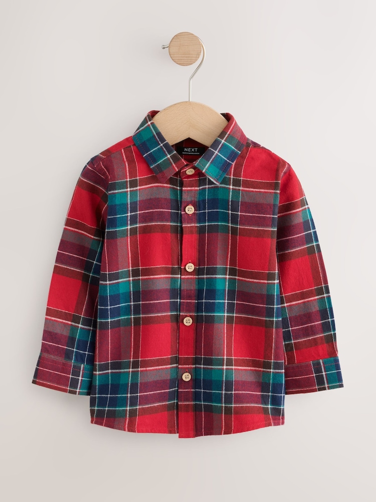 Red Long Sleeve Tartan Check Shirt (3mths-10yrs) - Image 1 of 4