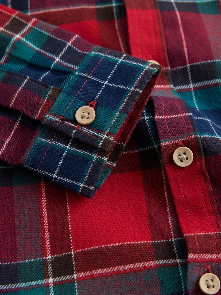Red Long Sleeve Tartan Check Shirt (3mths-10yrs) - Image 8 of 8 Red Long Sleeve Tartan Check Shirt (3mths-10yrs) - Image 8 of 8
