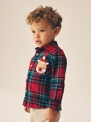 Red Character Long Sleeve Tartan Check Shirt (3mths-10yrs) - Image 4 of 4