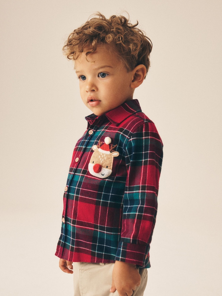 Red Character Long Sleeve Tartan Check Shirt (3mths-10yrs) - Image 4 of 4 Red Character Long Sleeve Tartan Check Shirt (3mths-10yrs) - Image 4 of 4