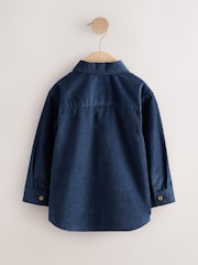 Navy Dog Embroidery Long Sleeve Cord Shirt (3mths-7yrs) - Image 6 of 8