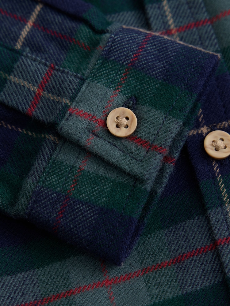 Green/Navy Long Sleeve Tartan Check Shirt (3mths-10yrs) - Image 4 of 4 Green/Navy Long Sleeve Tartan Check Shirt (3mths-10yrs) - Image 4 of 4
