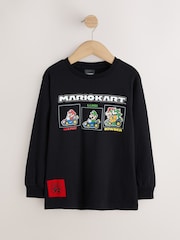 Black Mario Gaming Long Sleeve T-Shirt (3-16yrs) - Image 1 of 4