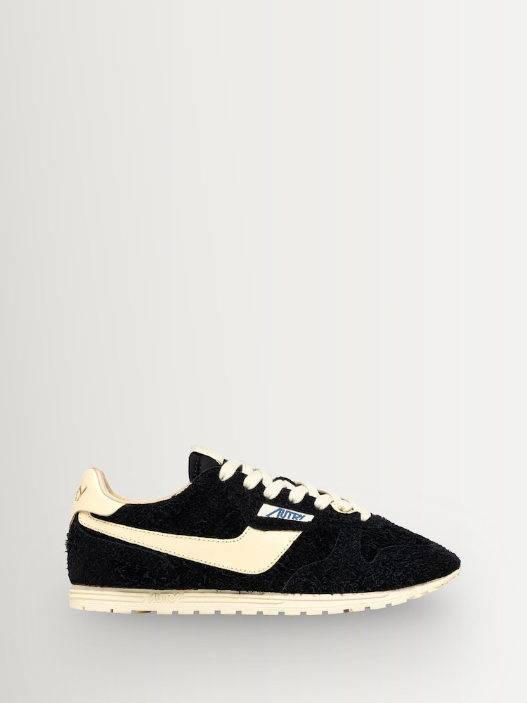 AUTRY Black Windspin Suede Low Profile Trainers with Leather Detailing - Image 1 of 6