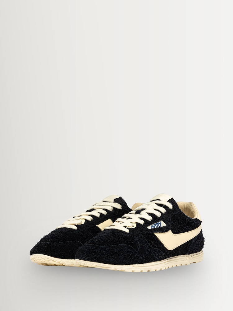 AUTRY Black Windspin Suede Low Profile Trainers with Leather Detailing - Image 2 of 6