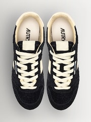 AUTRY Black Windspin Suede Low Profile Trainers with Leather Detailing - Image 4 of 6