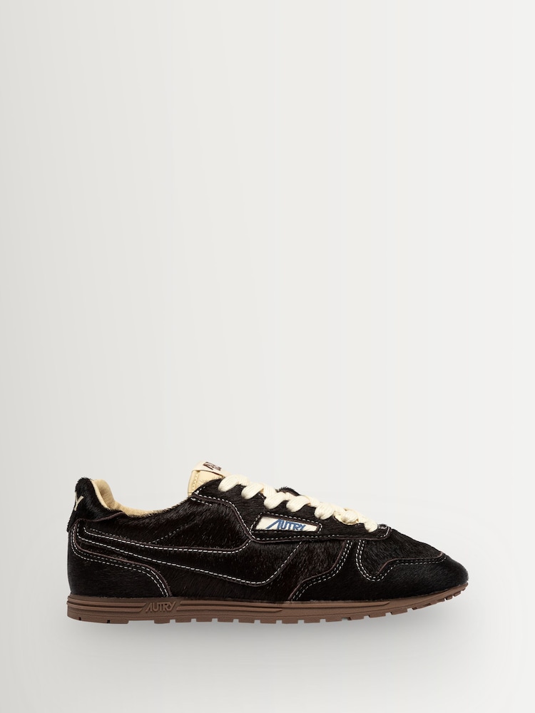 AUTRY Brown Windspin Ponyhair Low Profile Trainers - Image 1 of 6