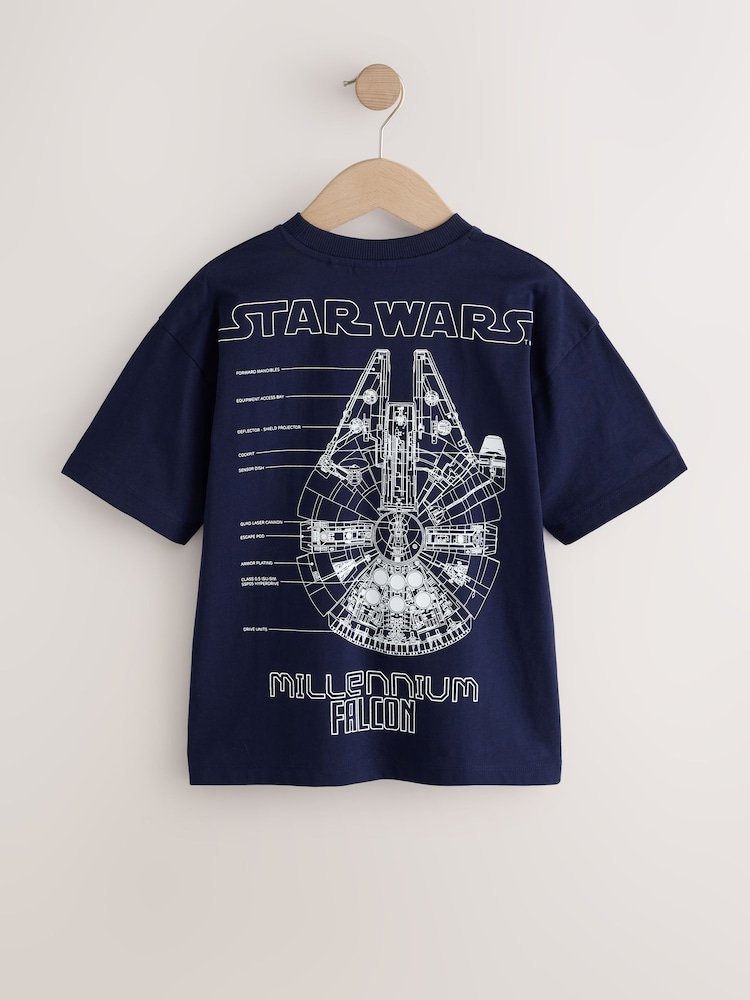Navy Star Wars T-Shirt (3-16yrs) - Image 2 of 4 Navy Star Wars T-Shirt (3-16yrs) - Image 2 of 4