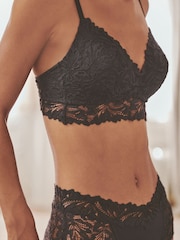 Charcoal Grey Padded Non Wire Lace Ultimate Comfort  Bra - Image 5 of 8