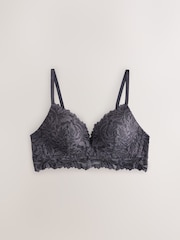 Charcoal Grey Padded Non Wire Lace Ultimate Comfort  Bra - Image 6 of 8
