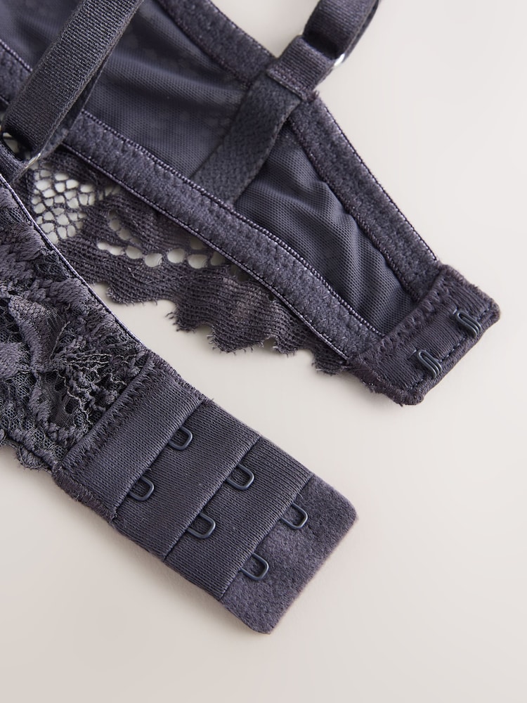 Charcoal Grey Padded Non Wire Lace Ultimate Comfort Bra - Image 8 of 8 Charcoal Grey Padded Non Wire Lace Ultimate Comfort Bra - Image 8 of 8