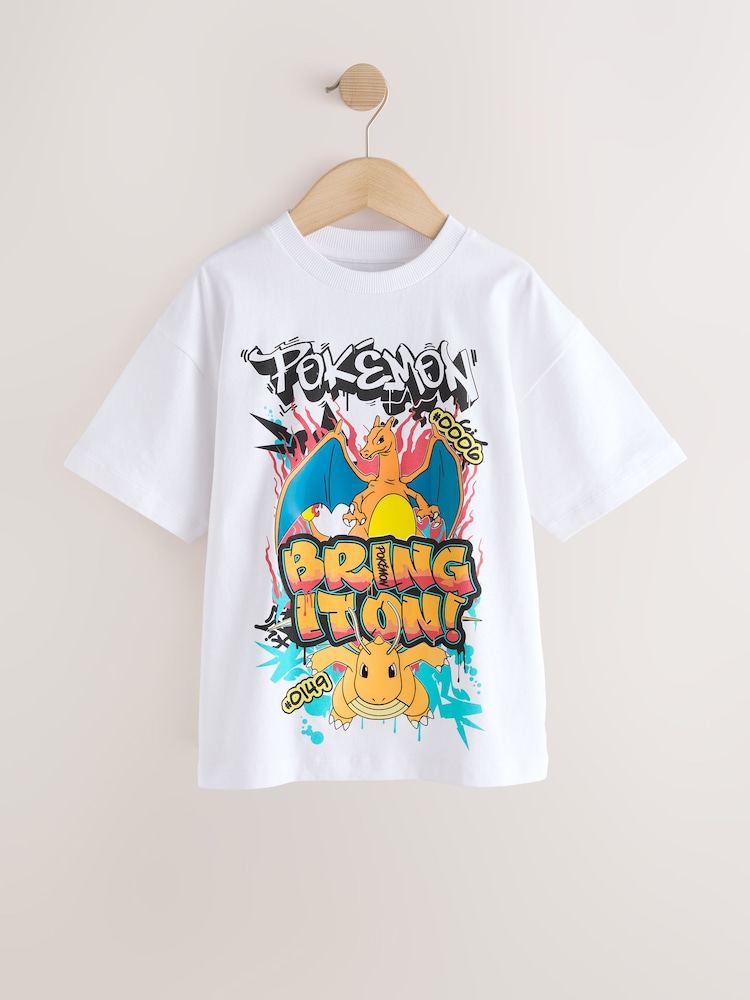 Hvit graffiti - Pokémon kortermet t-skjorte (3–16år) - Bilde 1 av 4