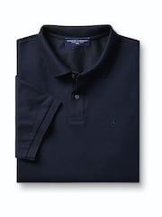Charles Tyrwhitt Navy Short Sleeve Cotton Stretch Pique Polo Shirt - Image 3 of 5