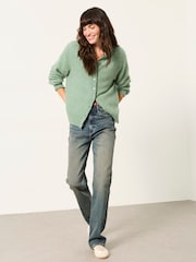FatFace Carmel Teal Blue Petite Comfort Straight Jeans - Image 4 of 5