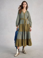 White Stuff Clementine Check Midi Dress - صورة 1 من 6