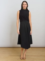 Gina Bacconi Ashlee Black Midi Dress - Image 1 of 7