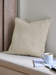 Natural 50 x 50cm Brushed Stripe Cushion - Image 1 of 4