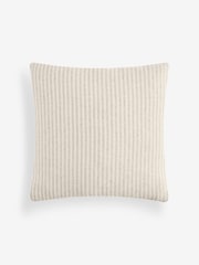 Natural 50 x 50cm Brushed Stripe Cushion - Image 2 of 4