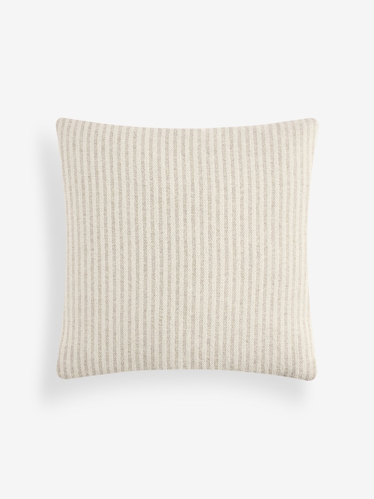 Natural 50 x 50cm Brushed Stripe Cushion - Image 2 of 4