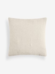 Natural 50 x 50cm Brushed Stripe Cushion - Image 3 of 4