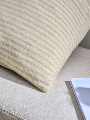 Natural 50 x 50cm Brushed Stripe Cushion - Image 4 of 4
