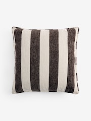 Chocolate Brown 50 x 50cm Chenille Stripe Cushion - Image 2 of 4