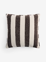 Chocolate Brown 50 x 50cm Chenille Stripe Cushion - Image 3 of 4