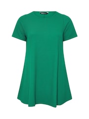 Yours Curve Green Ribbed Swing Top - Image 5 of 5
