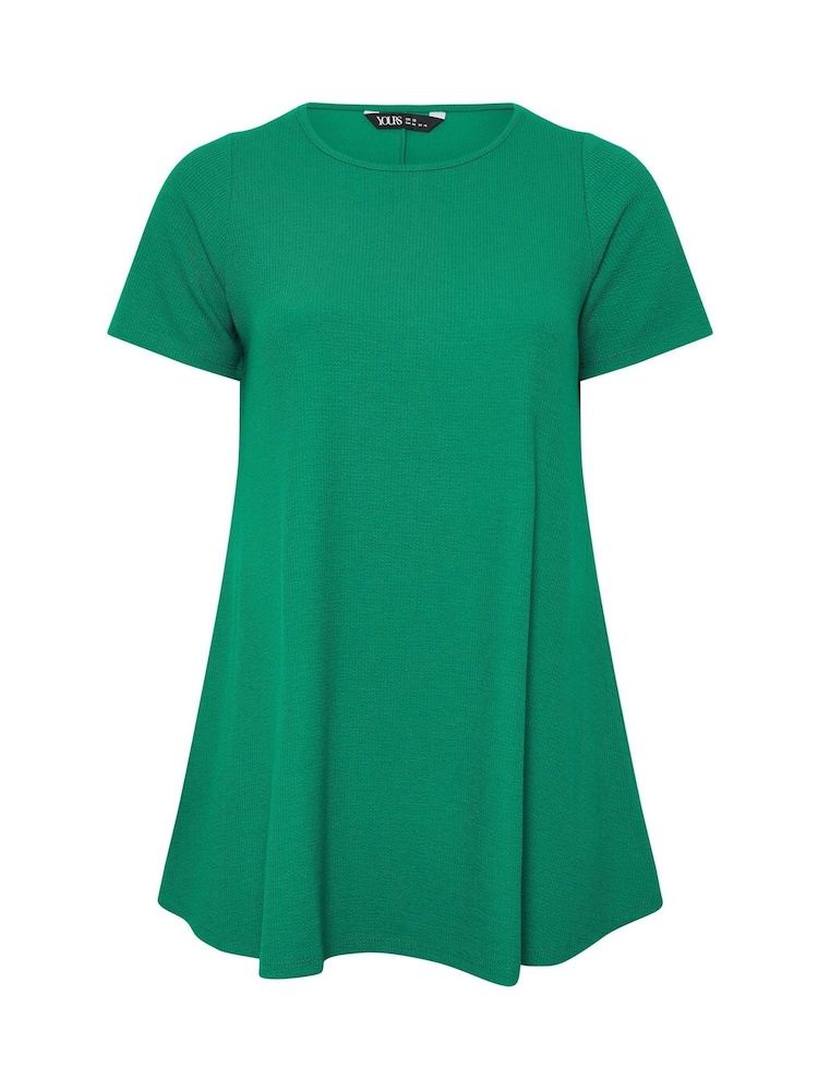 Yours Curve Green Ribbed Swing Top - Image 5 of 5