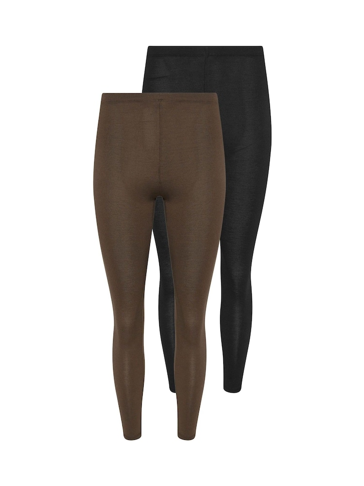PixieGirl Petite Brown Leggings 2 Pack - Image 1 of 7