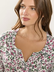 M&Co Pink Petite 3/4 Sleeve Henley Top - Image 4 of 5