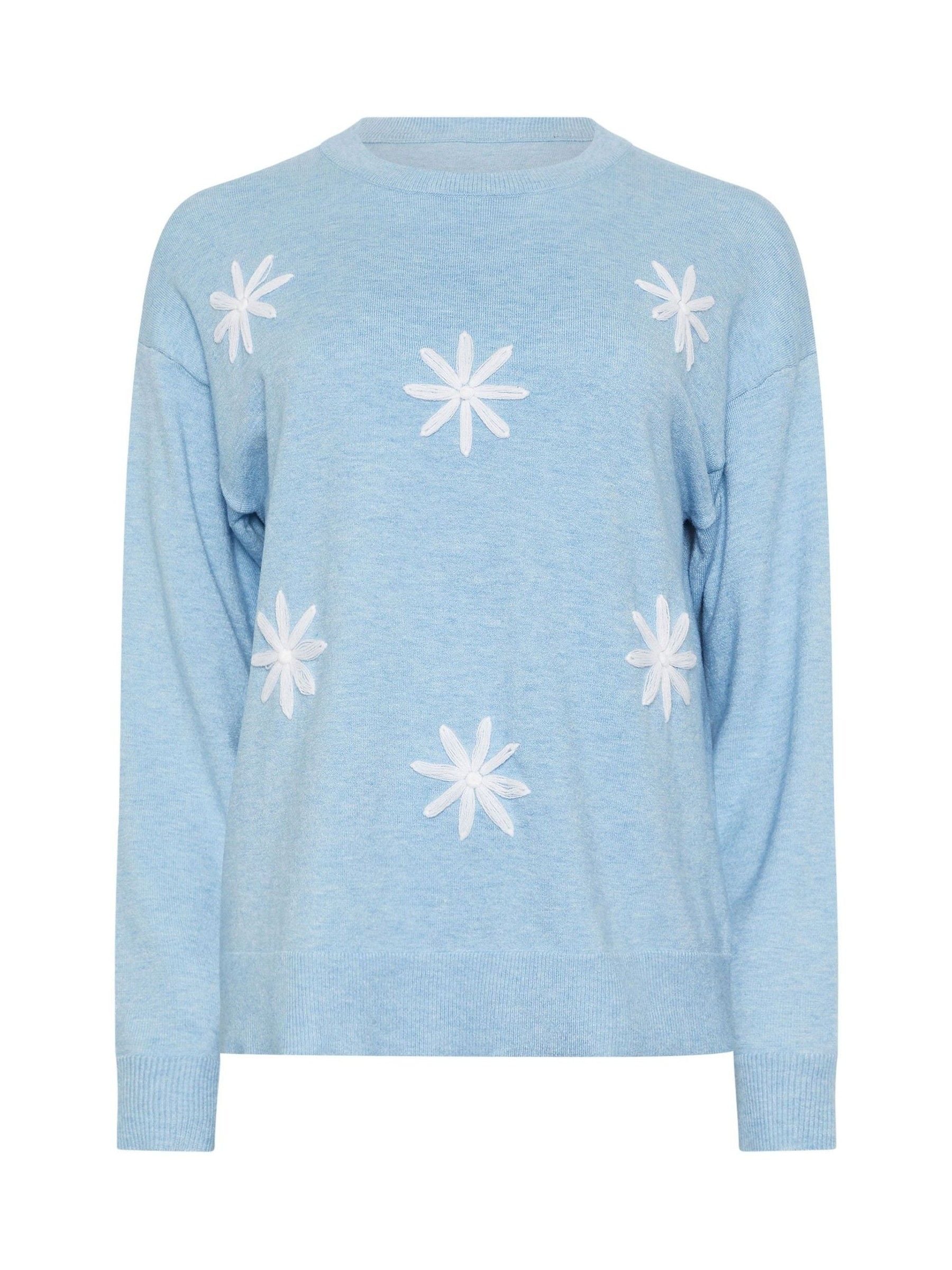 Buy M&Co Blue Embroidered Flower Jumper from Next USA
