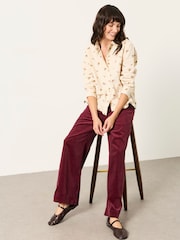 შინდისფერი წითელი - FatFace Wide Leg Cord Trousers - სურათი 3 5-დან