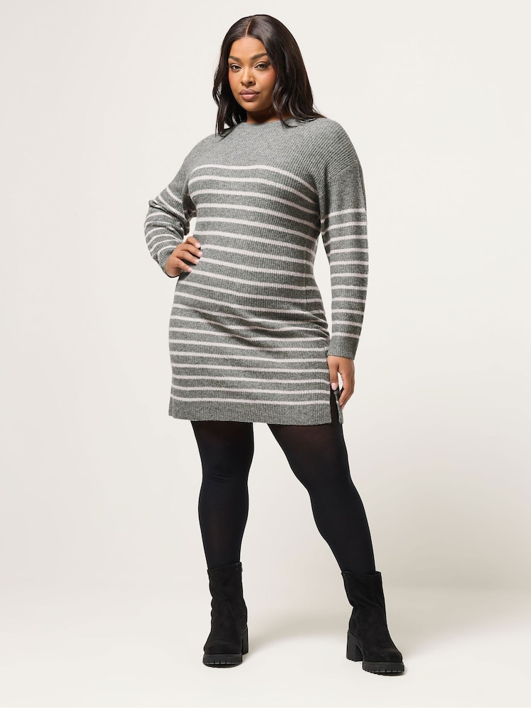 grey striped sweater dress MOBJVIY Women Striped Sweater Dress Stretch Soft Knit Short Dress Longsleeve Off Shoulder Top Bodycon Mini Dress (US, Alpha, Small, Regular, Regular, Black) at Amazon Women's Clothing store