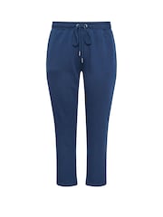 Yours Curve Blue Tie Waist Joggers - Image 5 of 5