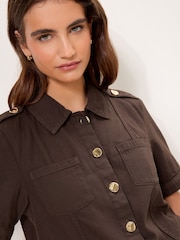 Lipsy Chocolate Brown Shirt - Image 3 of 5