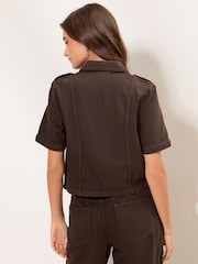 Lipsy Chocolate Brown Shirt - Image 4 of 5