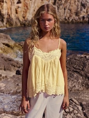 Yellow Lace Trim Cami Top - Image 1 of 3