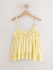 Yellow Lace Trim Cami Top - Image 4 of 6