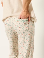 FatFace Oatmeal Fox Print Cuffed Pyjama Bottoms - Image 5 of 6