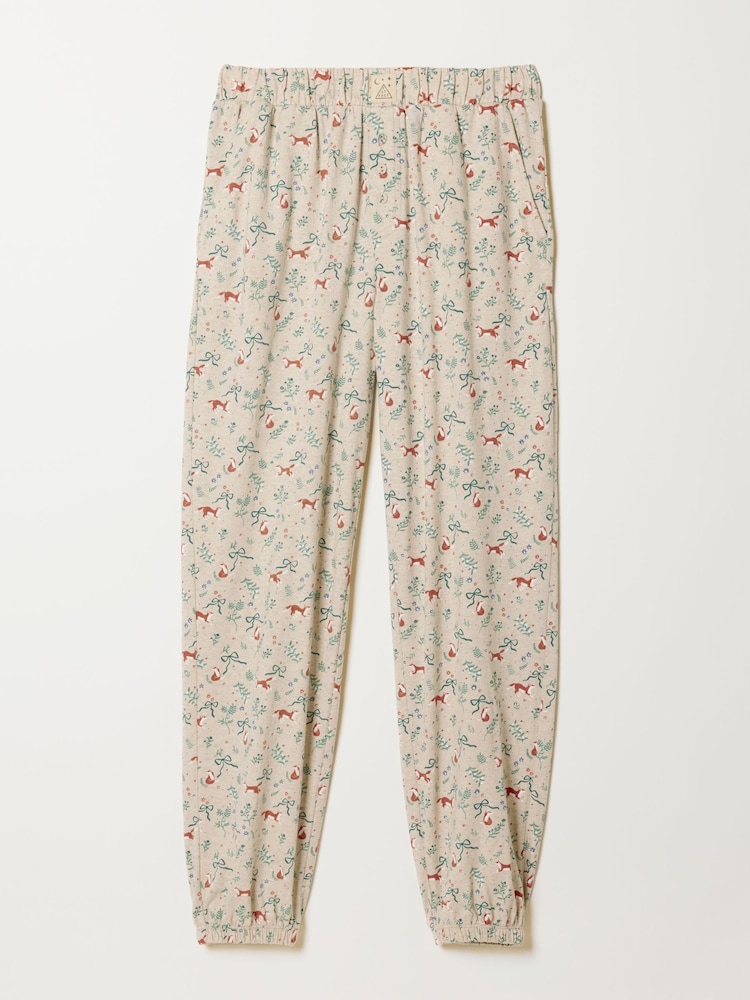 FatFace Oatmeal Fox Print Cuffed Pyjama Bottoms - Image 6 of 6 FatFace Oatmeal Fox Print Cuffed Pyjama Bottoms - Image 6 of 6