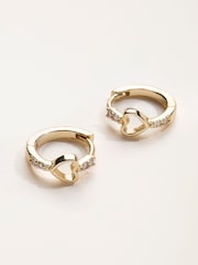 FatFace Gold Tone Heart Huggie Earrings - Image 2 of 3