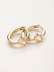 FatFace Gold Tone Heart Huggie Earrings - Image 3 of 3