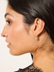 FatFace Gold Tone Heart Lock Earrings - Image 1 of 3