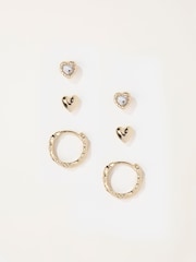 FatFace Gold Tone 3 Pairs of Earrings - Image 1 of 2