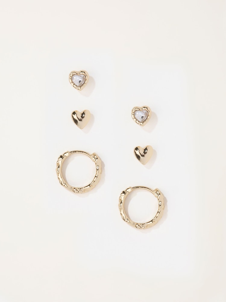 FatFace Gold Tone 3 Pairs of Earrings - Image 1 of 2 FatFace Gold Tone 3 Pairs of Earrings - Image 1 of 2