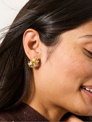 FatFace Gold Tone Cluster Hoop Earrings - Image 1 of 2
