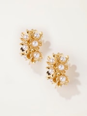 FatFace Gold Tone Cluster Hoop Earrings - Image 2 of 2